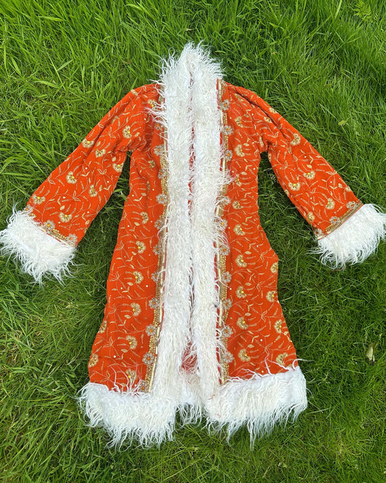 Tangerine Afghan Coat Size S