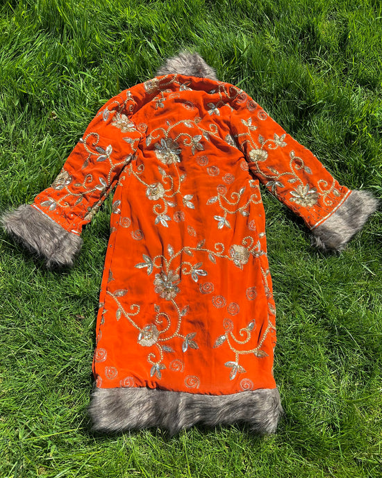 Orange Blossom Afghan Coat Size S-M
