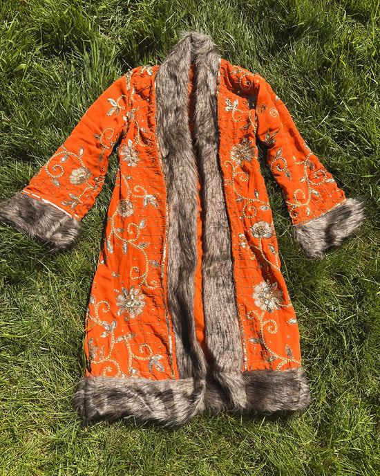 Orange Blossom Afghan Coat Size S-M